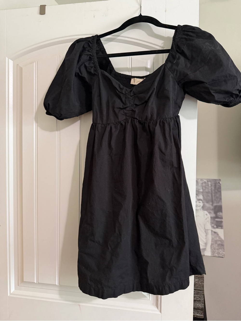 indulge Black Puff Sleeve Mini Dress